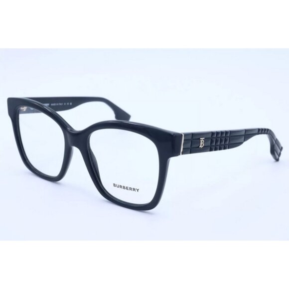 New Burberry B 2363 3001 Black Gold Oversized Eyeglasses 57mm